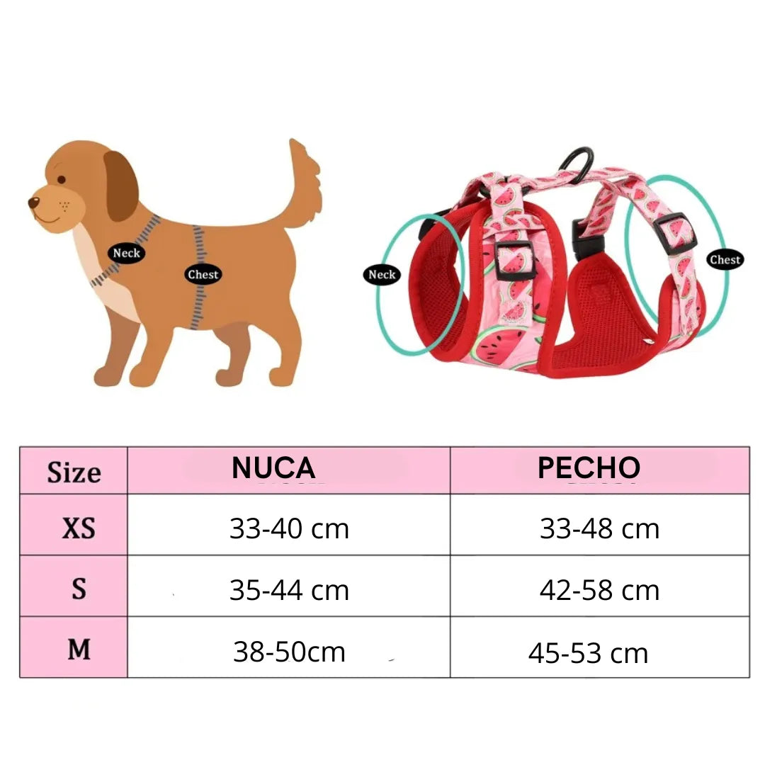 Arnés Ajustable para Perros y Gatos con Flores