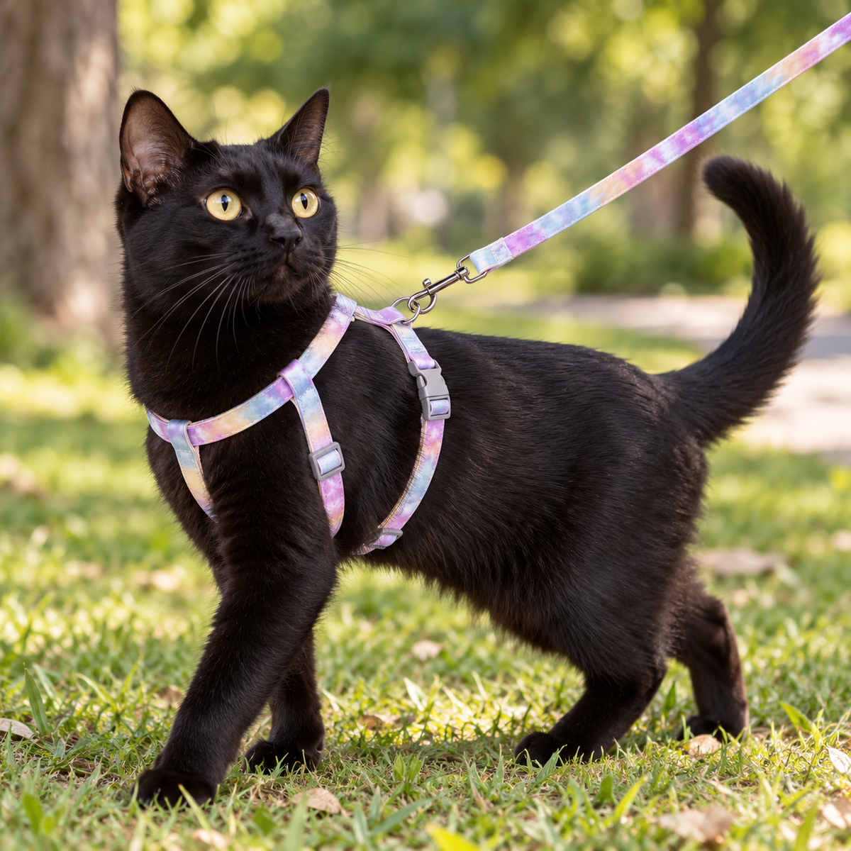 Ausbruchsicheres Katzengeschirr mit Leine – atmungsaktiv