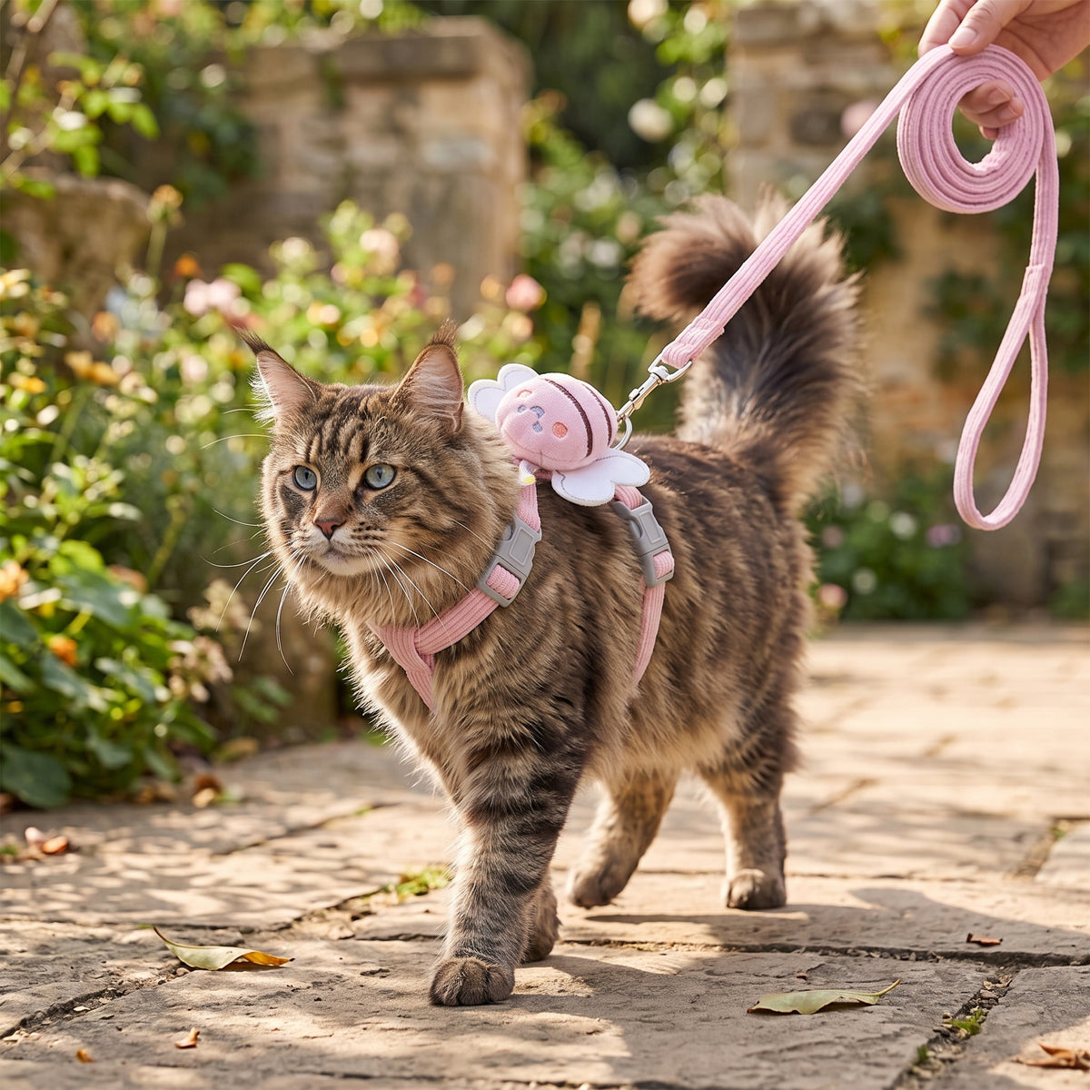 Set de Arnés, Collar y Correa para Gatos con Diseño de Abeja
