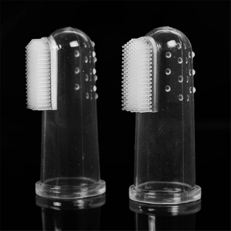 Cepillo de dientes de silicona para perros y gatos – Limpieza fácil y suave