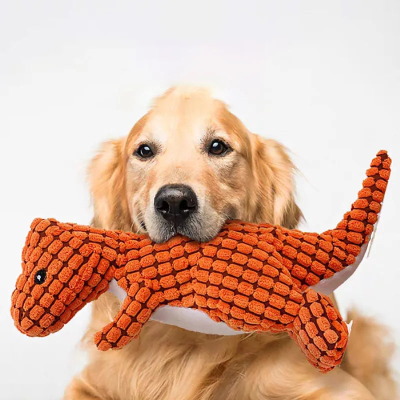 Juguete Mordedor con Sonido para Perros - Diseño Dinosaurio Divertido y Seguro