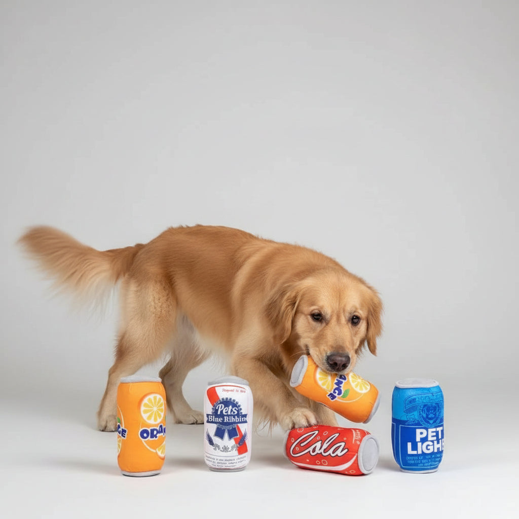 Juguete de Peluche con Forma de Botella de Soda para Perros