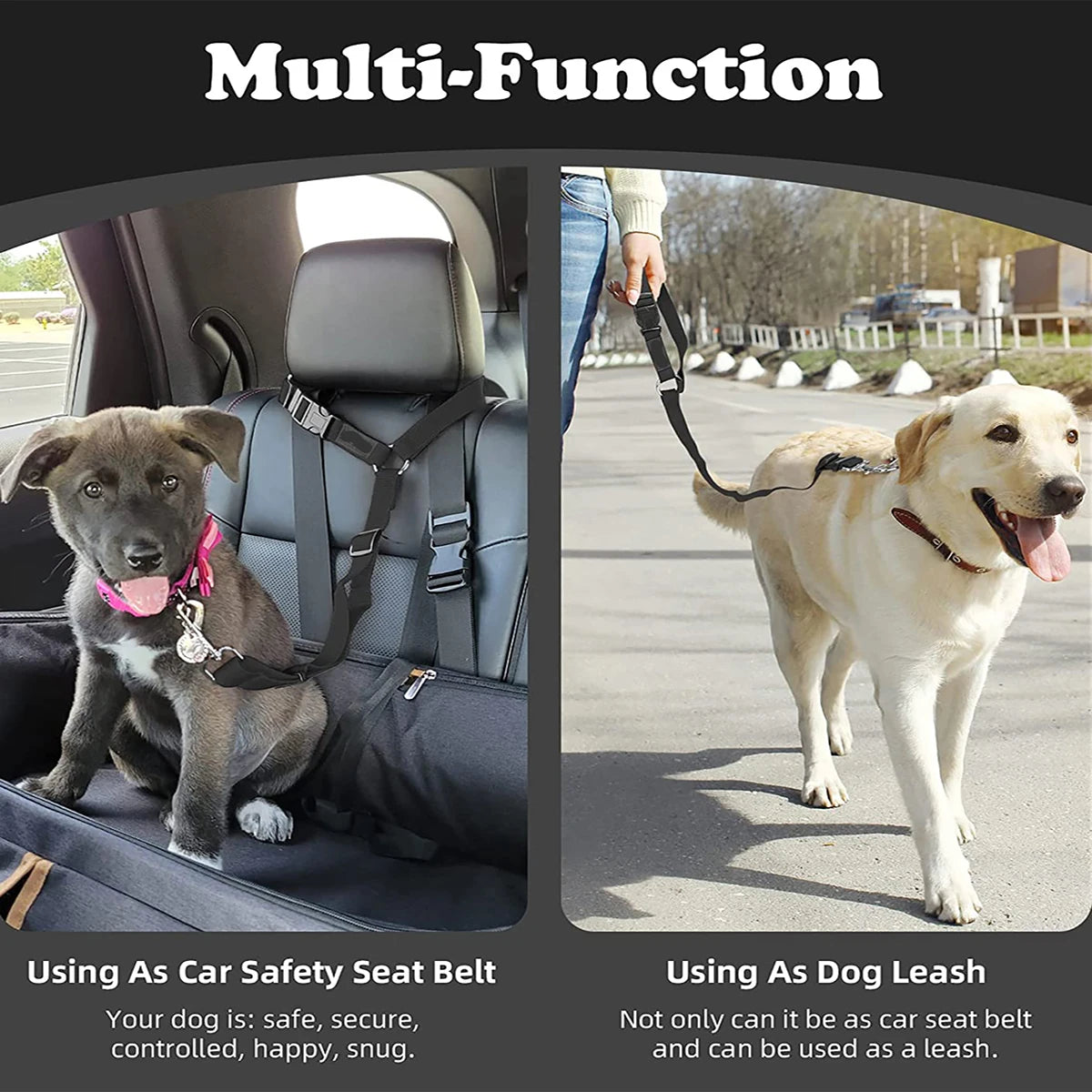 Cinturón de Seguridad Ajustable para Perros