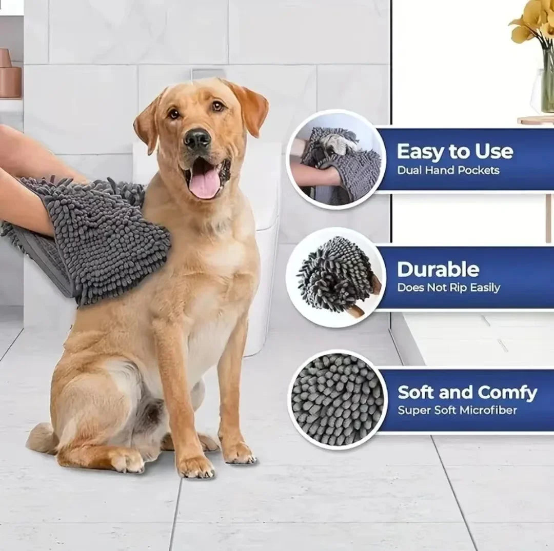 Toalla Ultra Absorbente de Franela para Perros y Gatos