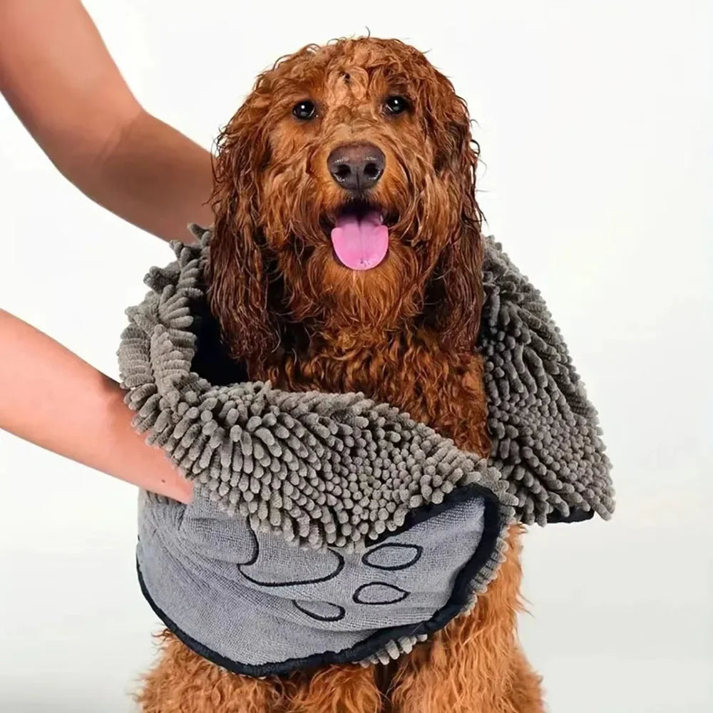 Toalla Ultra Absorbente de Franela para Perros y Gatos