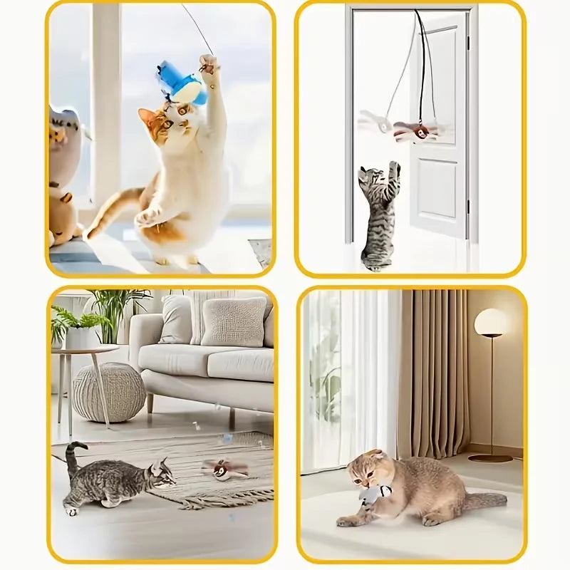 Pájaro Interactivo con Alas Móviles y Catnip para Gatos