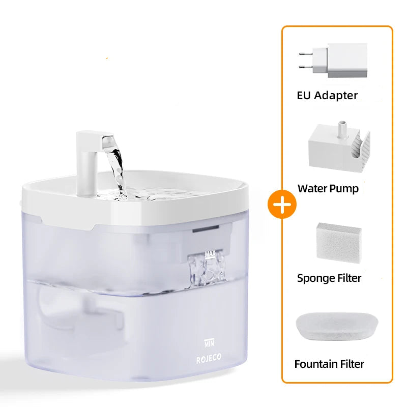 Fuente de Agua Automática con Doble Flujo: Hidratación Fresca y Divertida