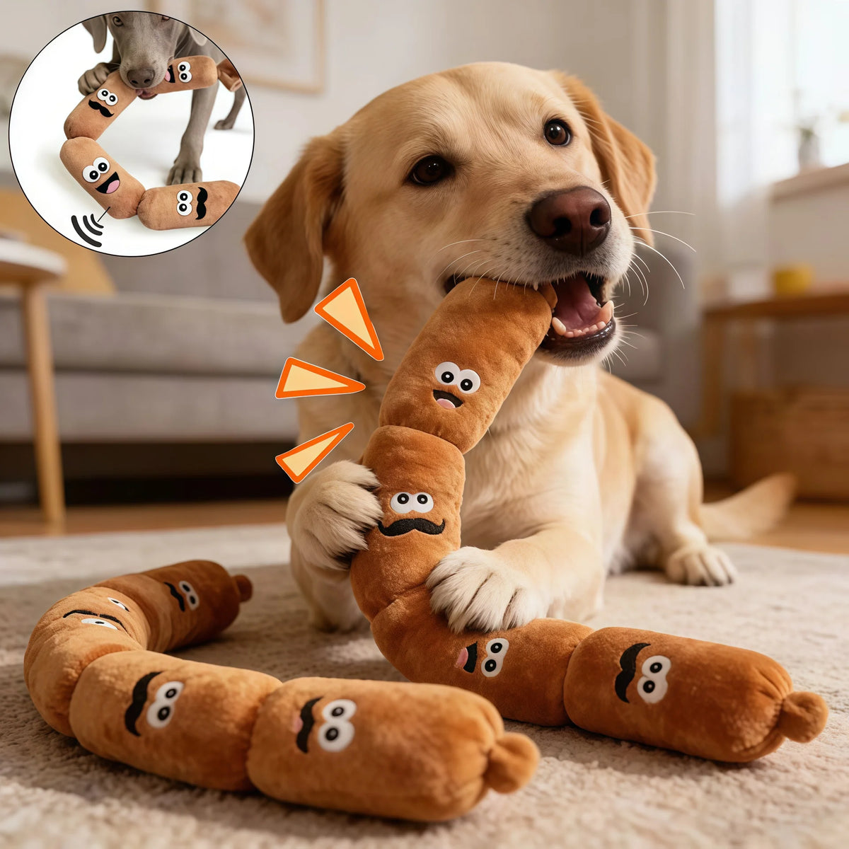 Juguete de Peluche con Forma de Salchicha para Perros