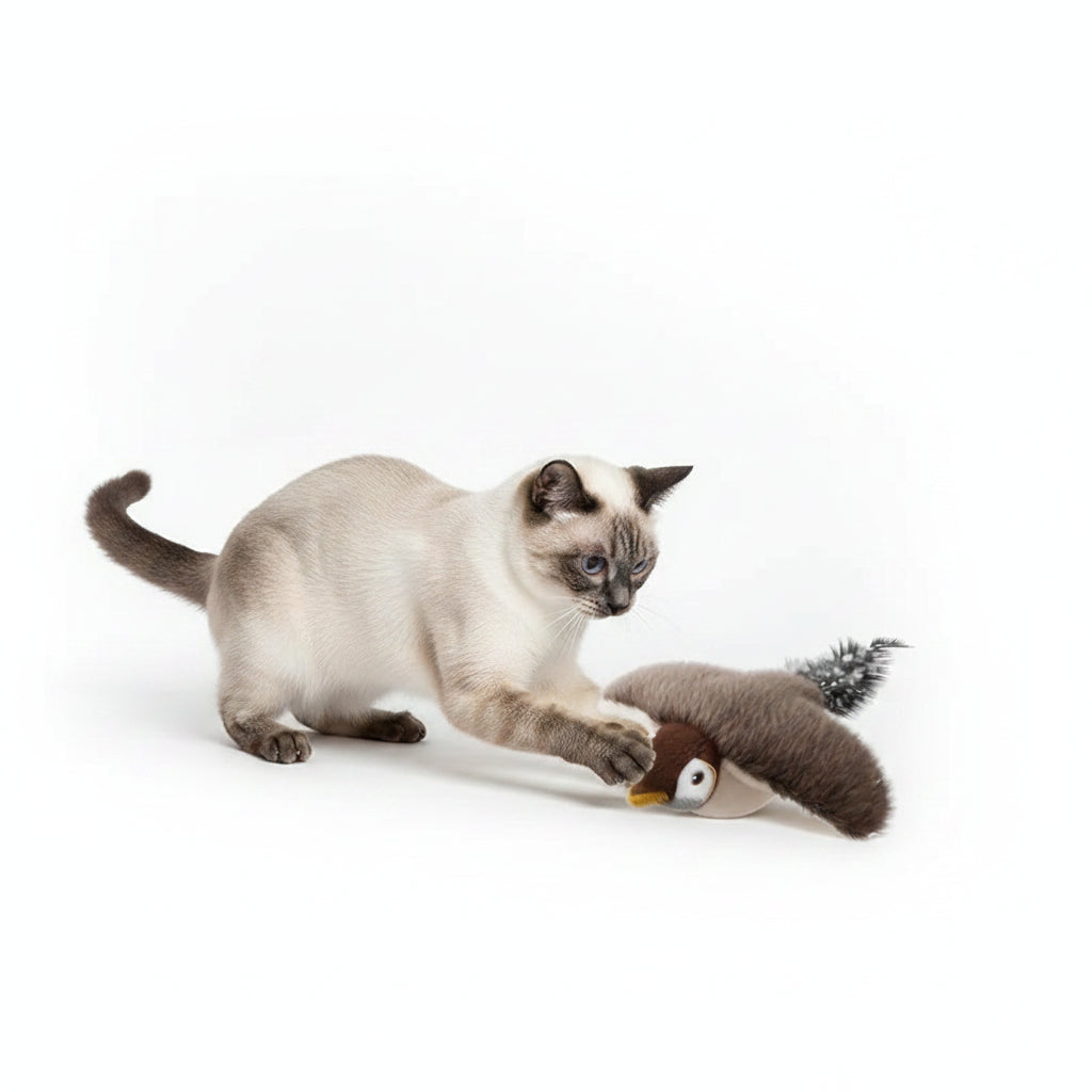 Pájaro Interactivo con Alas Móviles y Catnip para Gatos