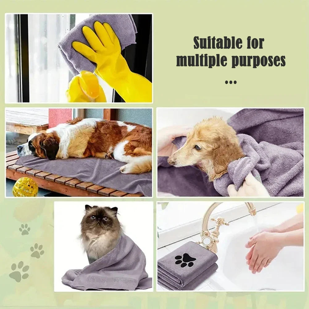Toalla de Microfibra Bordada para Perros y Gatos