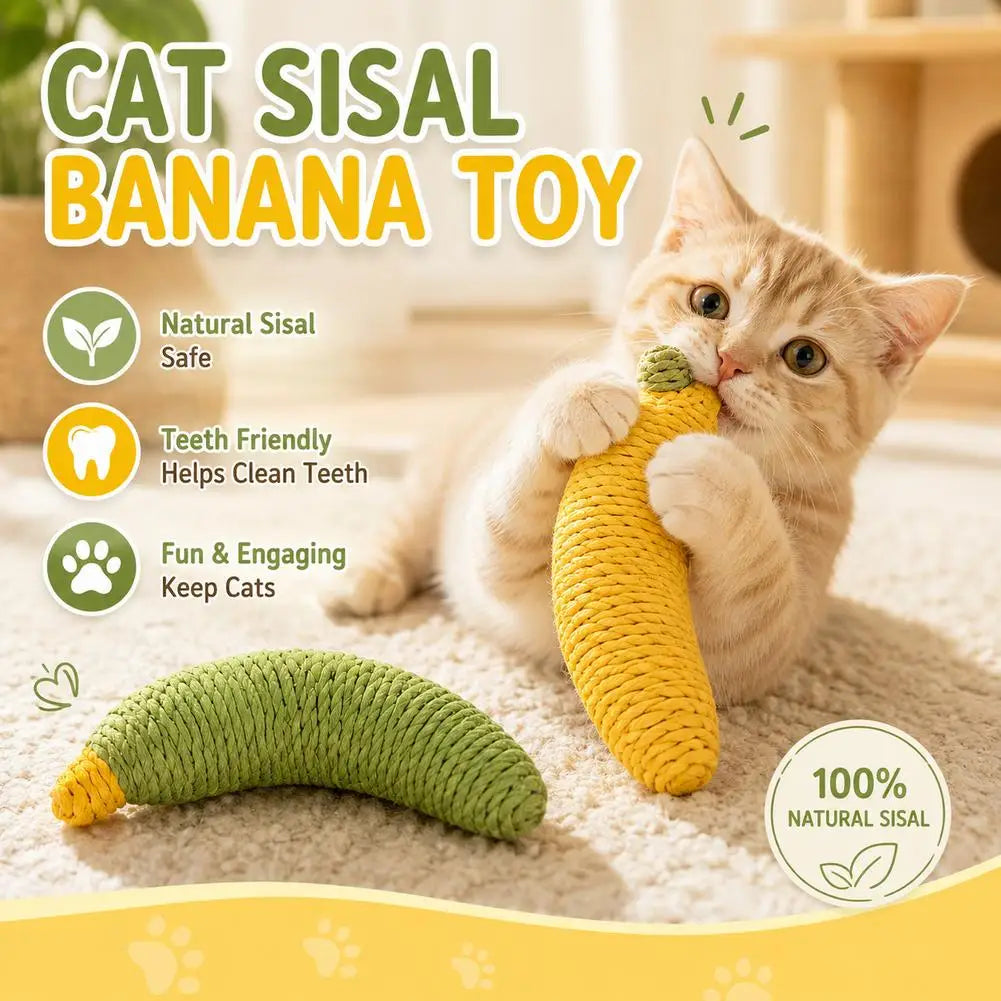 Sisalspielzeug in Bananenform für Katzen