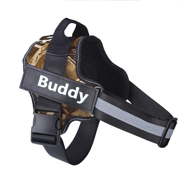 Arnés Personalizable para Perros Camuflaje – Verde, Azul y Marrón
