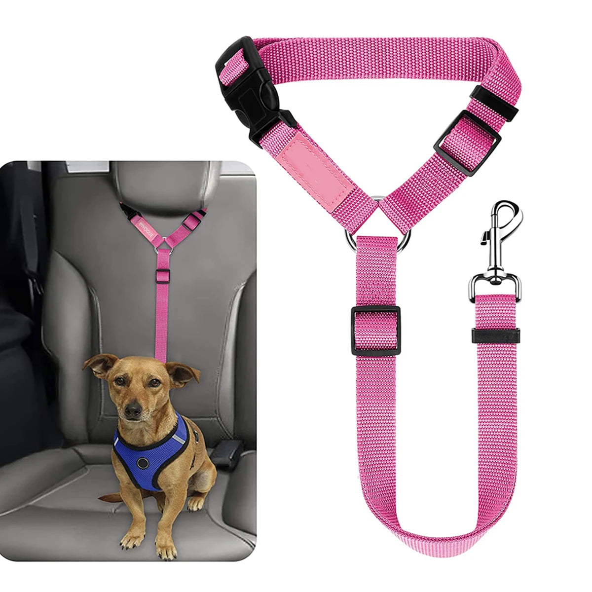 Cinturón de Seguridad Ajustable para Perros