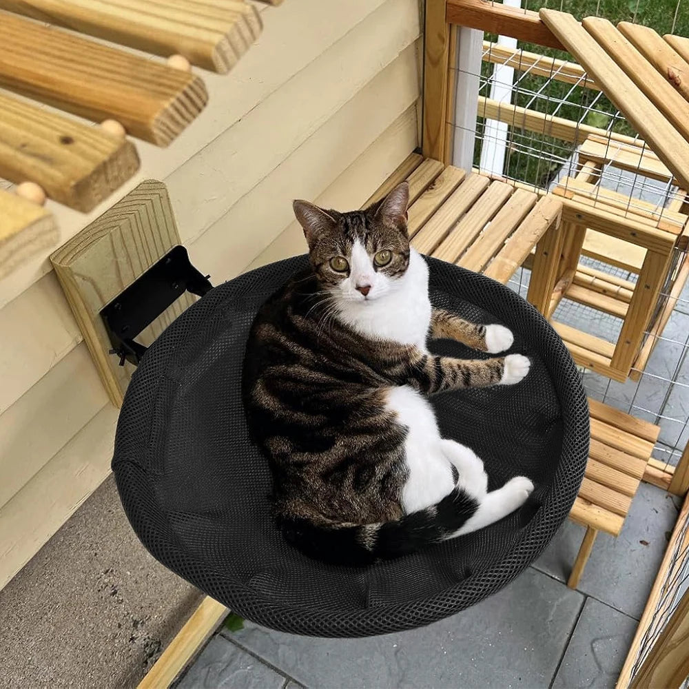 Hamaca de Pared Plegable para Gatos - Diseño Canasta de Baloncesto Elevada y Transpirable
