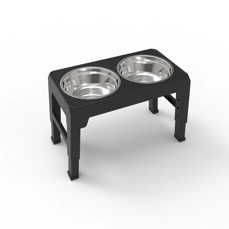 Comedero Doble Elevado Ajustable de Acero Inoxidable para Perros – Salud, Comodidad y Estilo