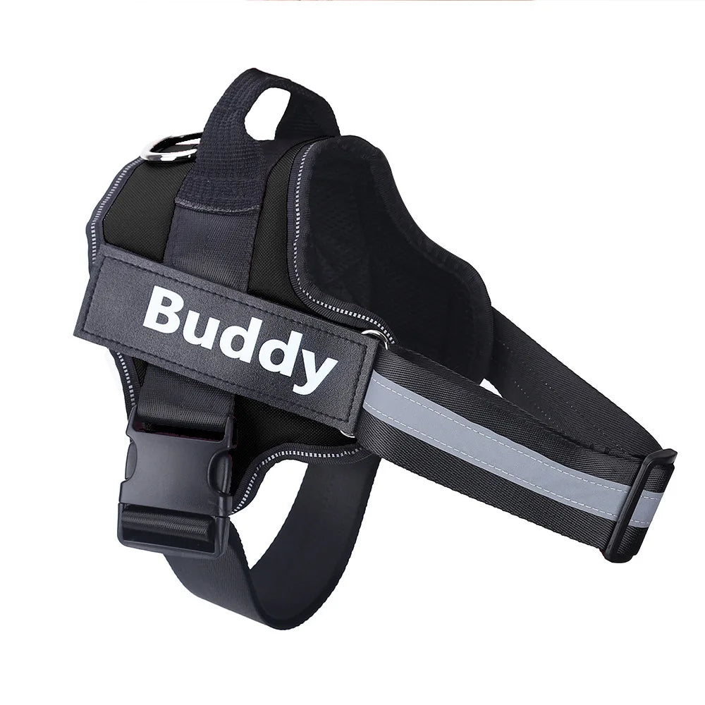 Arnés Personalizable para Perros – Negro, Rojo y Azul