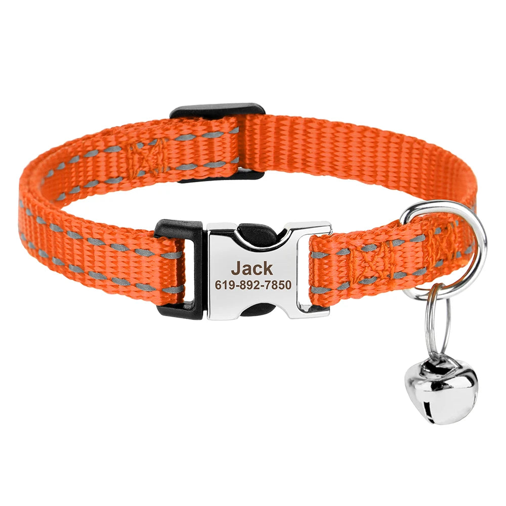 Collar para Perros y Gatos con Cascabel Naranja