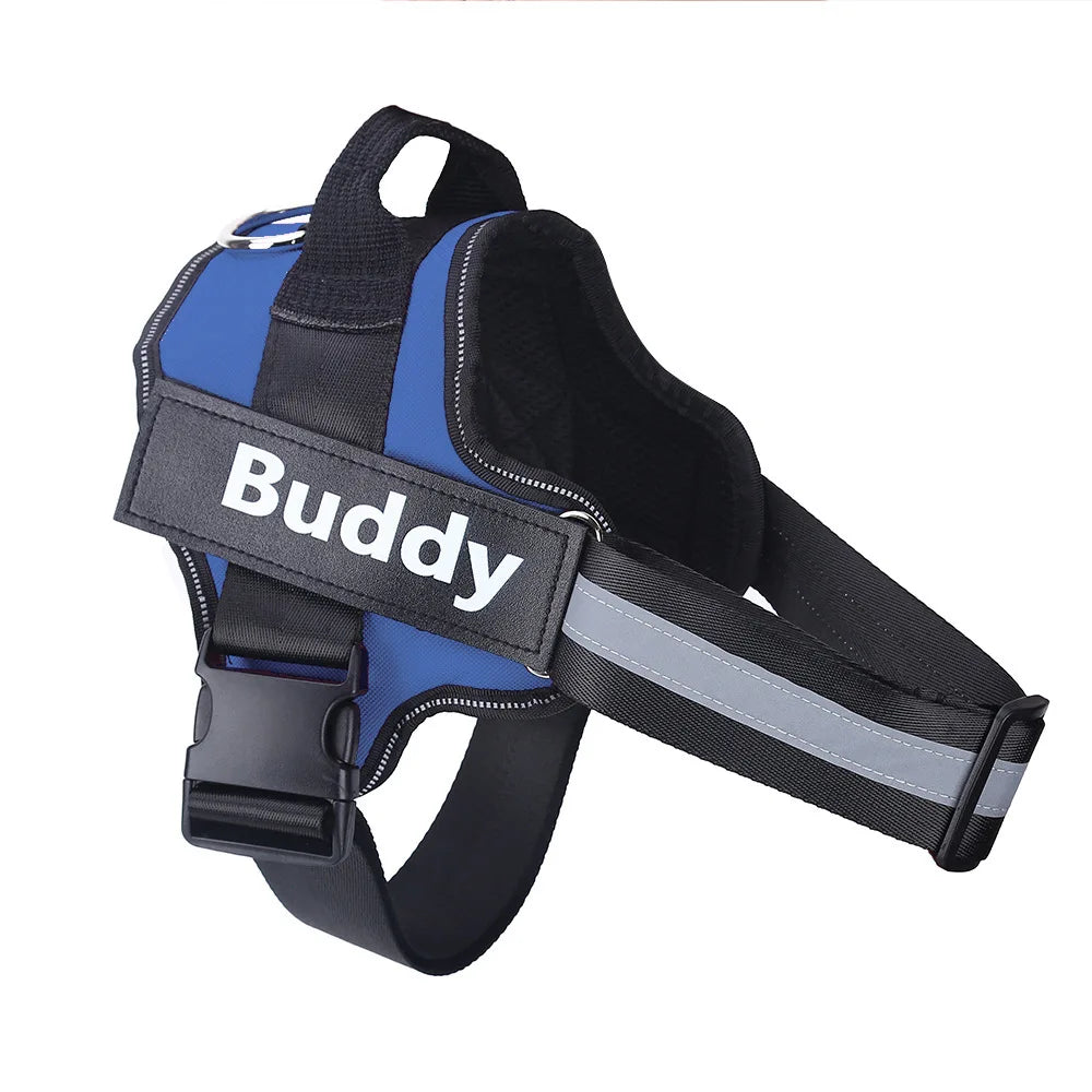 Arnés Personalizable para Perros – Negro, Rojo y Azul