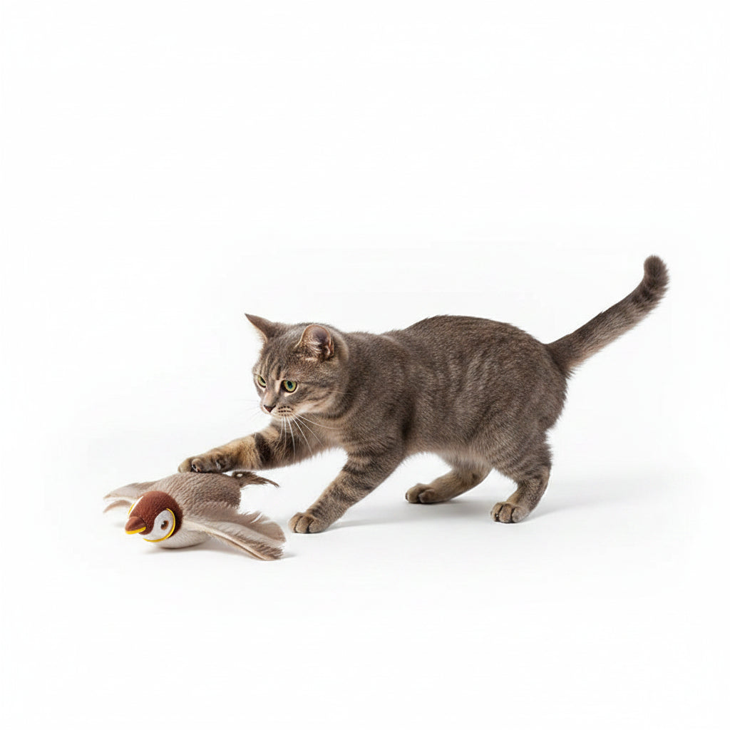 Pájaro Interactivo con Alas Móviles y Catnip para Gatos