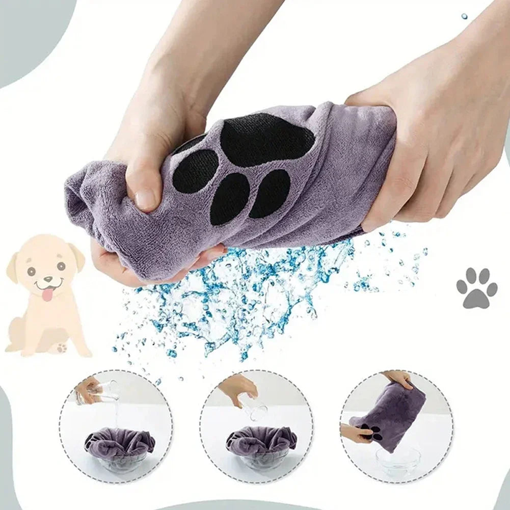 Toalla de Microfibra Bordada para Perros y Gatos