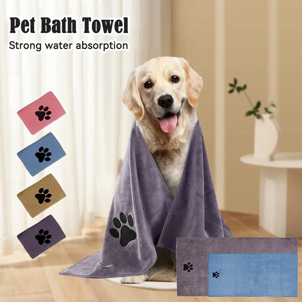 Toalla de Microfibra Bordada para Perros y Gatos