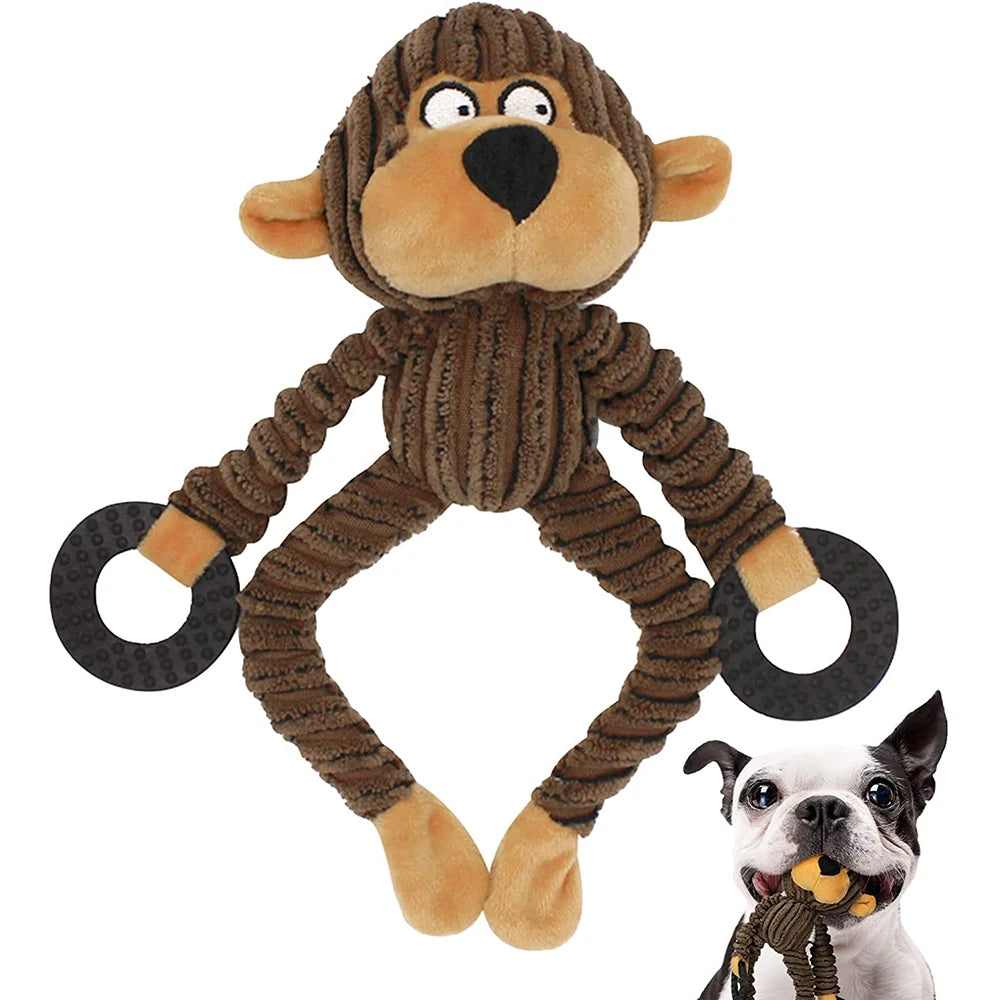 Juguete de Peluche Chirriante para Perros - Mono, Vaca y Osito