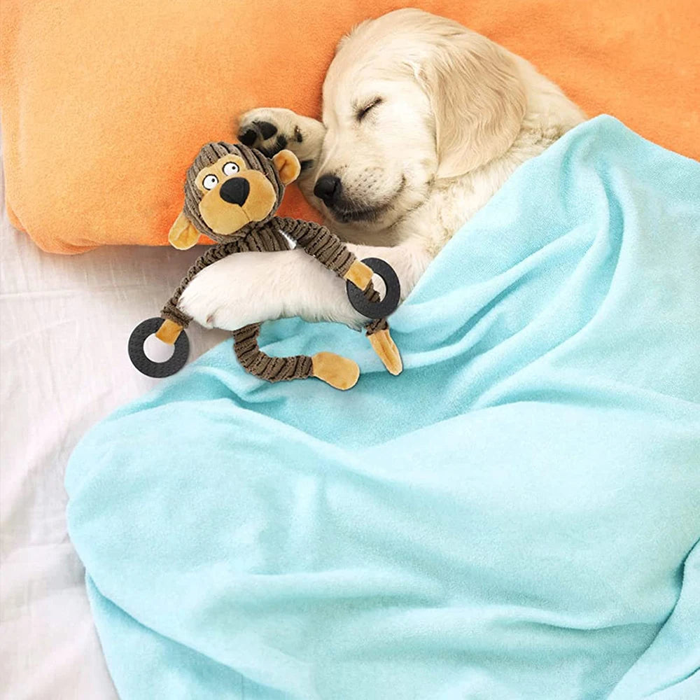 Juguete de Peluche Chirriante para Perros - Mono, Vaca y Osito