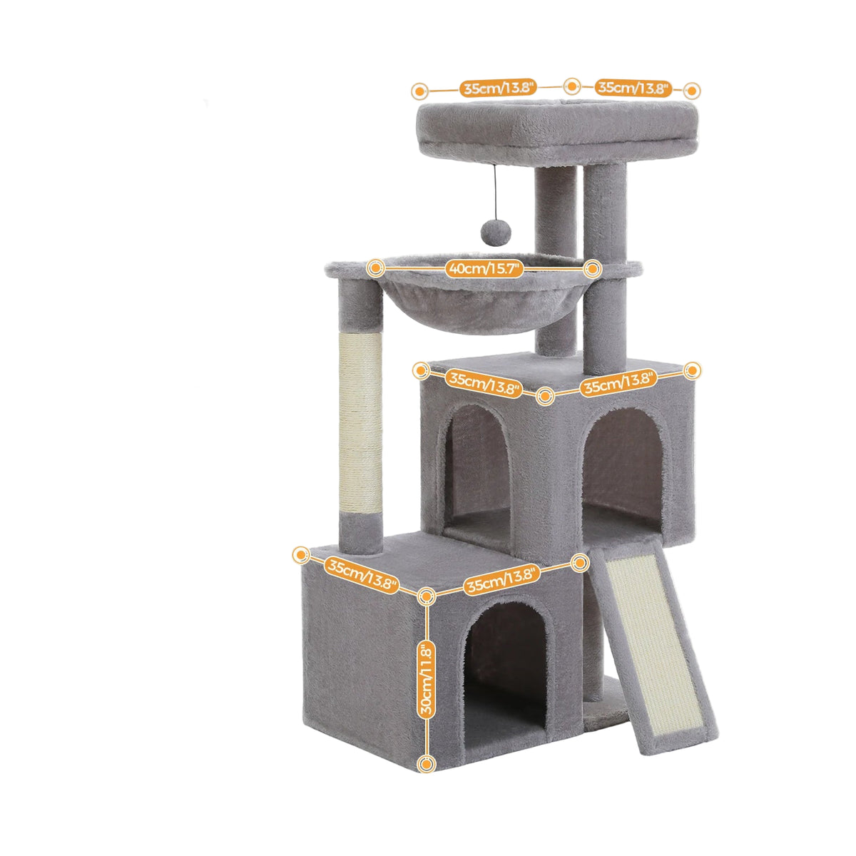 Árbol Rascador Grande para Gatos Gris – Comodidad, Diversión y Estilo