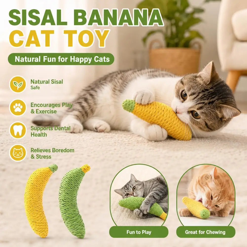 Sisalspielzeug in Bananenform für Katzen