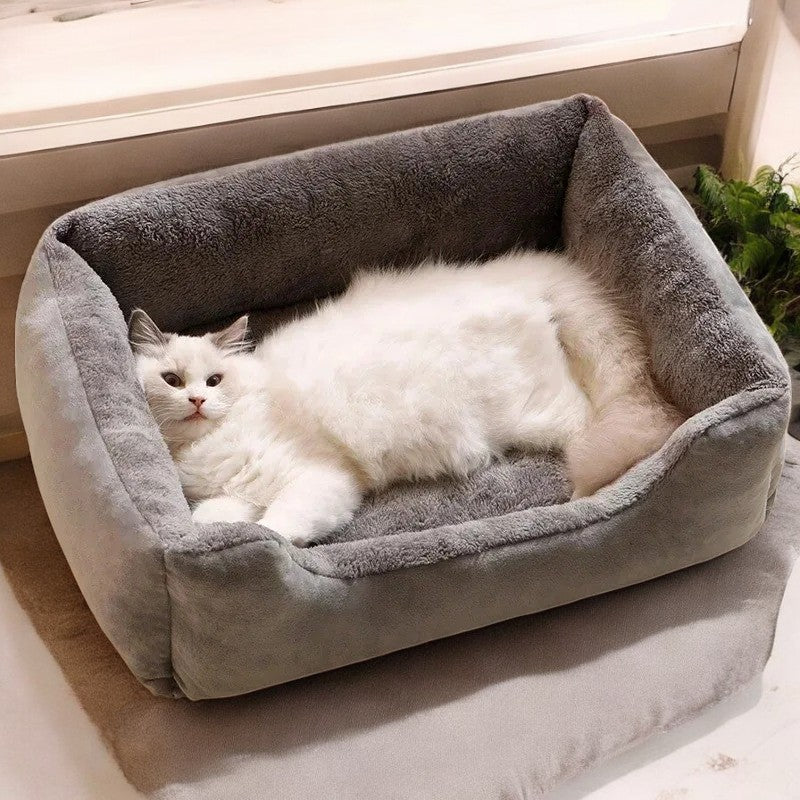 Cama de Felpa Ultra Suave para Gatos Gris