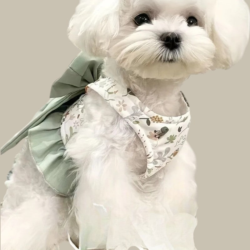 Arnés Floral para Perros con Moño