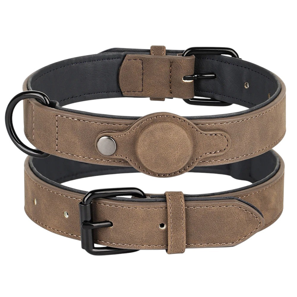 Collar GPS Antipérdida de Cuero PU para Perros – Seguridad Total con Estilo