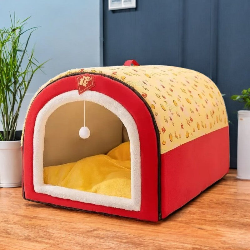 Cama Cueva Cálida para Perros y Gatos de Colores