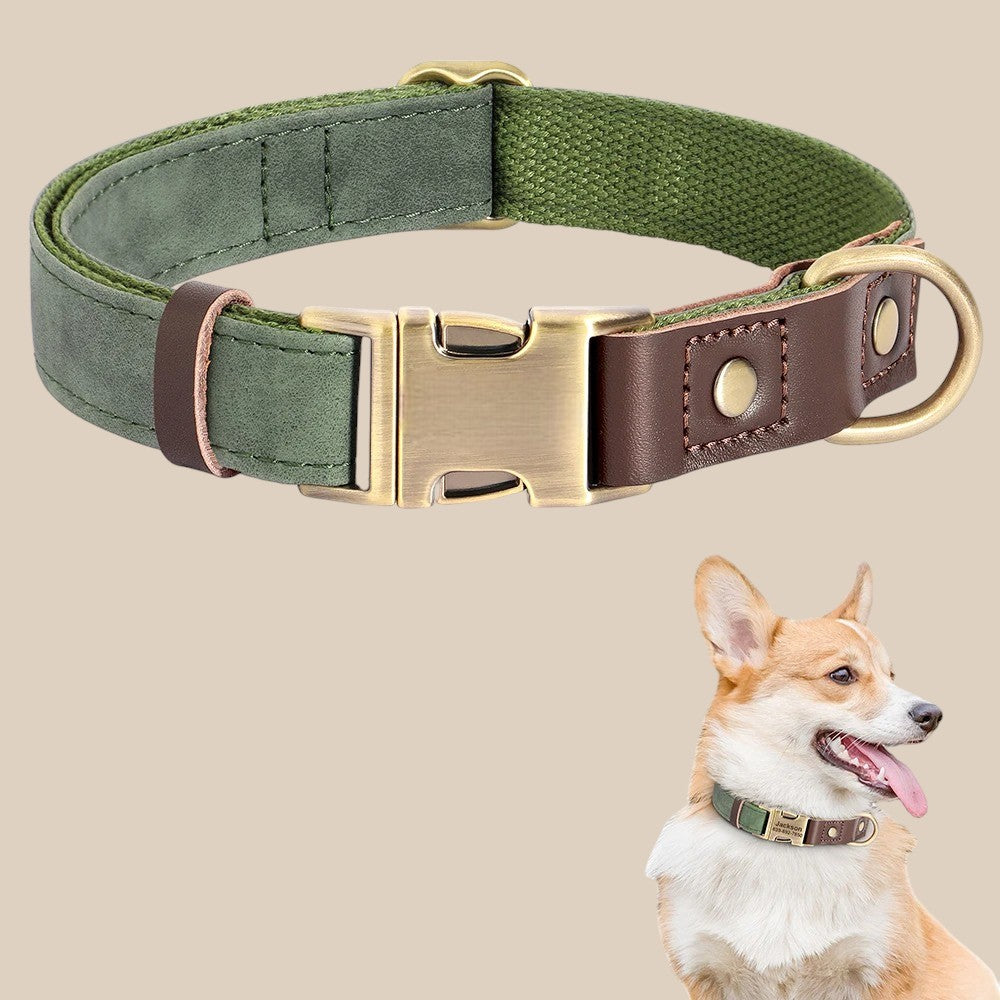 Collar de Cuero PU para Perros – Dale Identidad y Estilo a tu Mejor Amigo