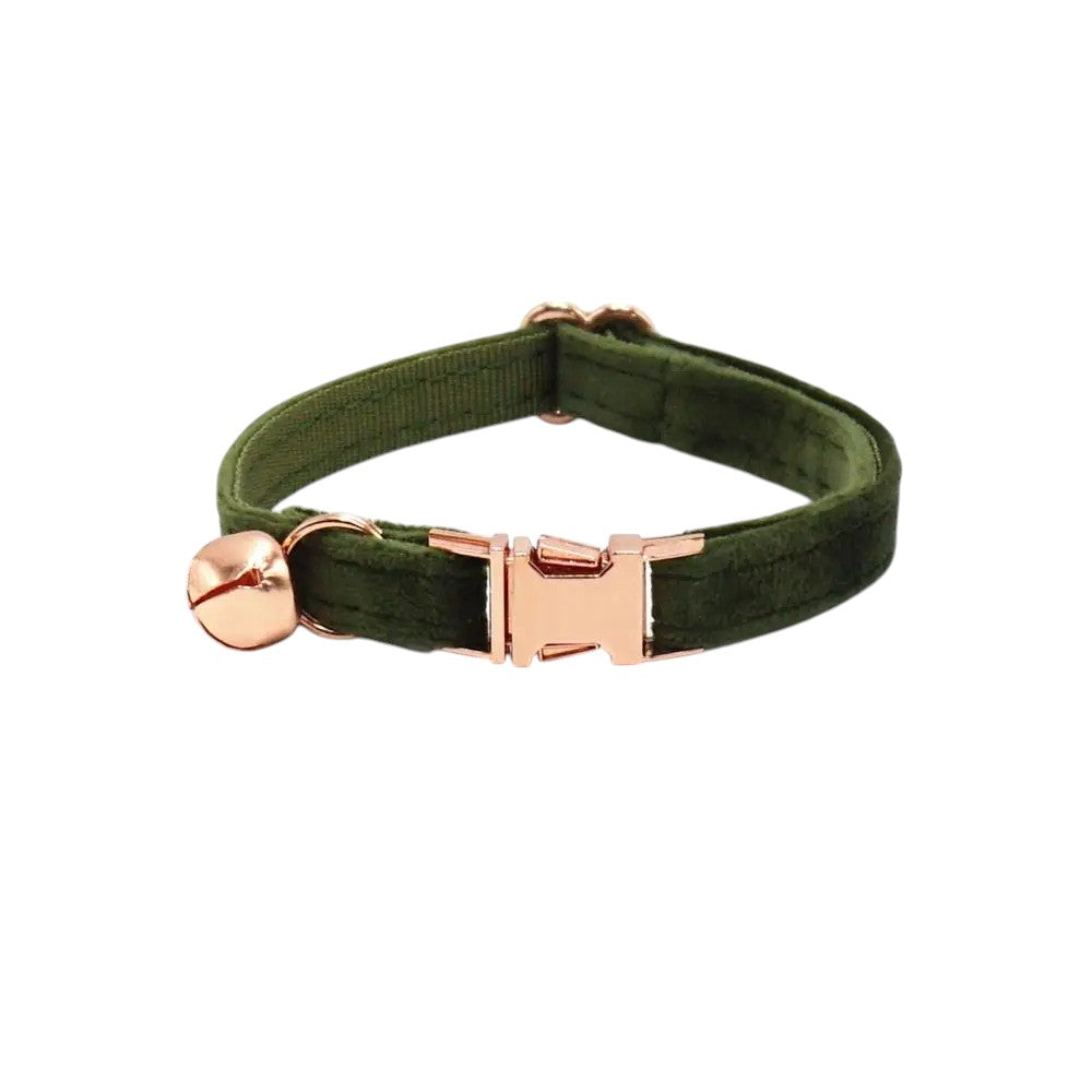 Collar de Terciopelo Elegante para Gatos - con Hebilla Metálica