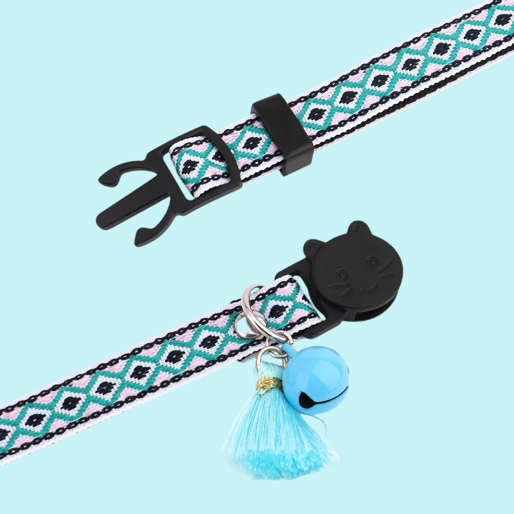 Collar de Nylon y Bordado para Gatos y Perros Pequeños Azul