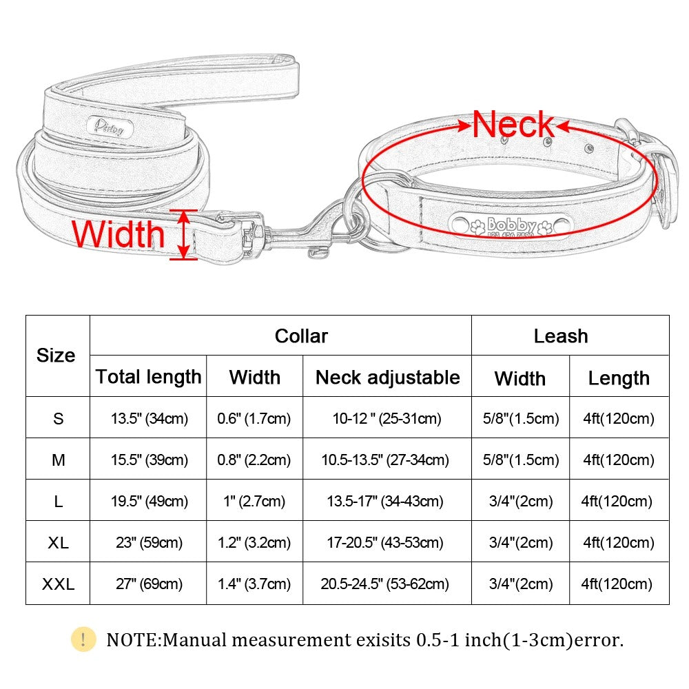 Set de Collar y Correa de Cuero para Perros – Máximo Estilo y Confort