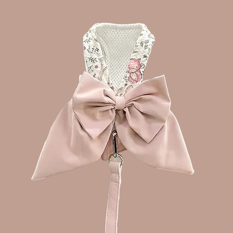Arnés Floral para Perros con Moño