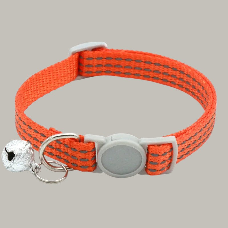 Collar para Gatos con Campana Reflectante Naranja
