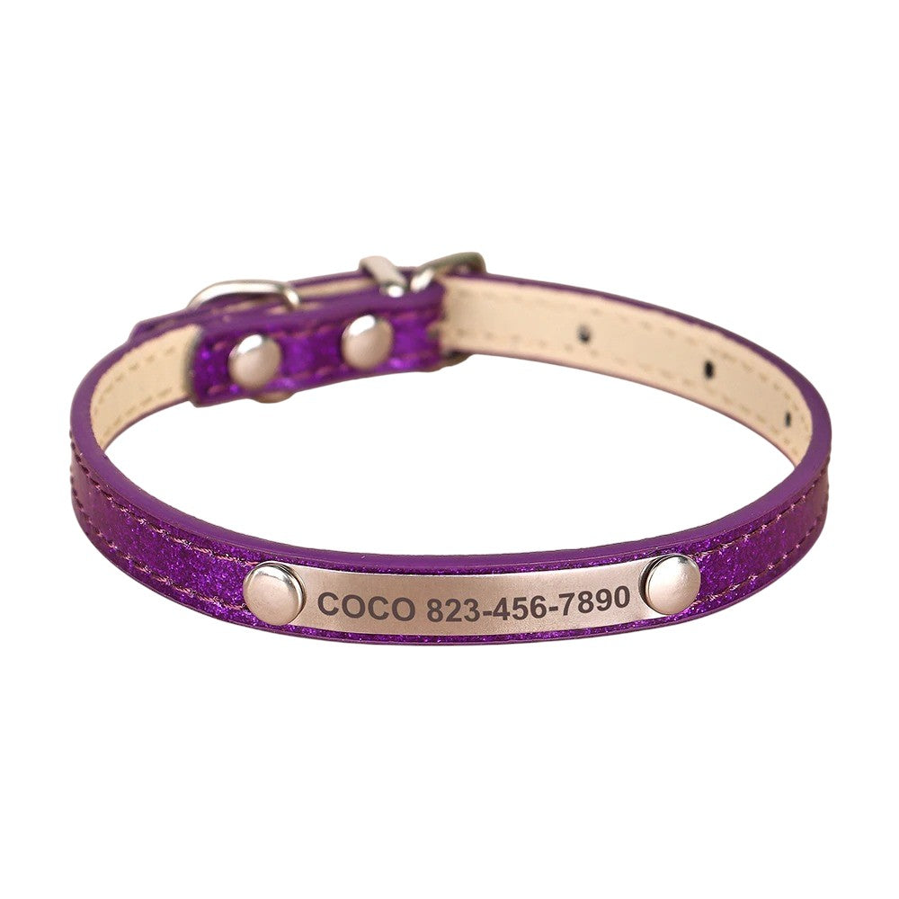 Collar Brilloso para Gatos y Perros Lila