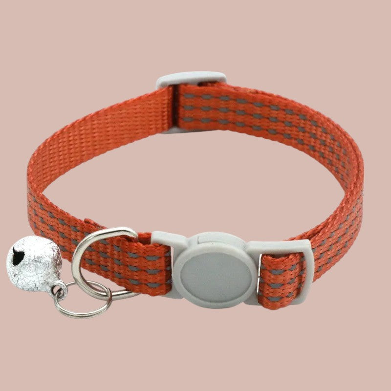 Collar para Gatos con Campana Reflectante Naranja