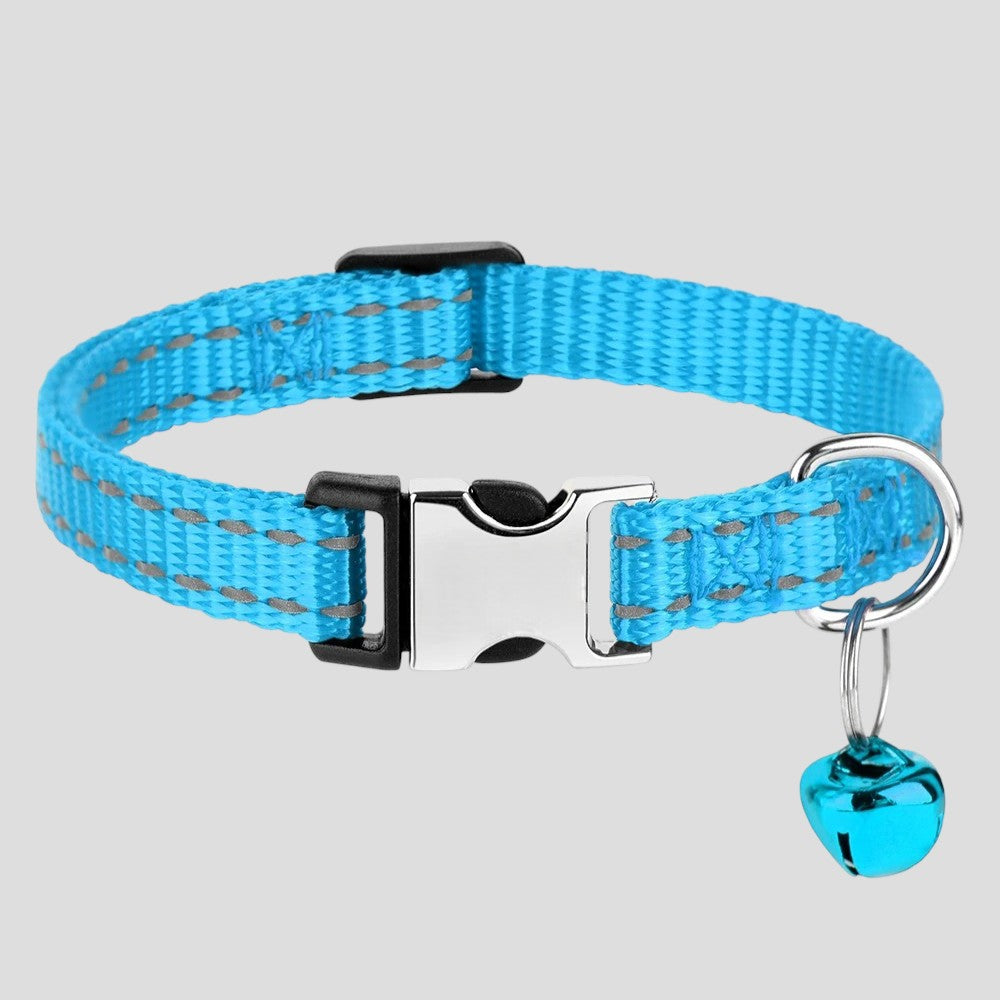 Collar para Perros y Gatos Azul con Cascabel