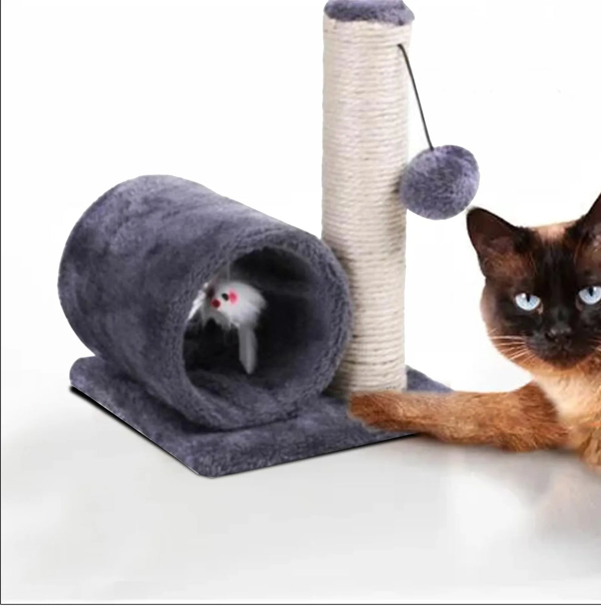 Árbol Rascador Alto de Sisal Natural para Gatos