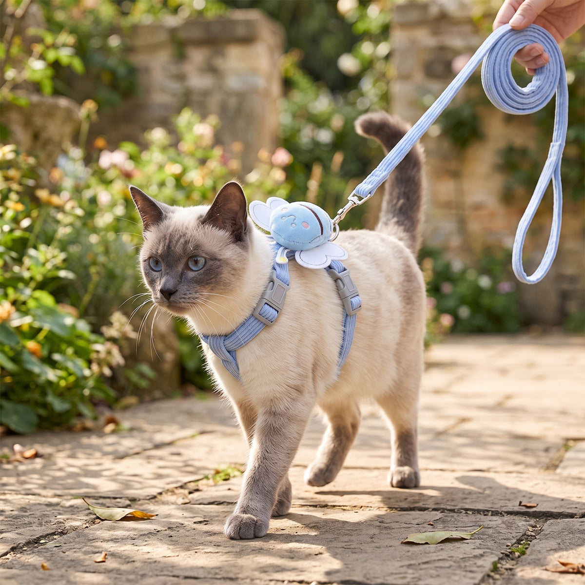 Set de Arnés, Collar y Correa para Gatos con Diseño de Abeja