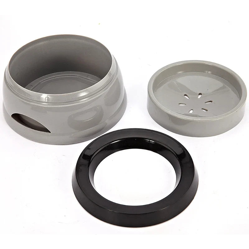 Comedero Flotante Antiderrame Gris para Perros y Gatos