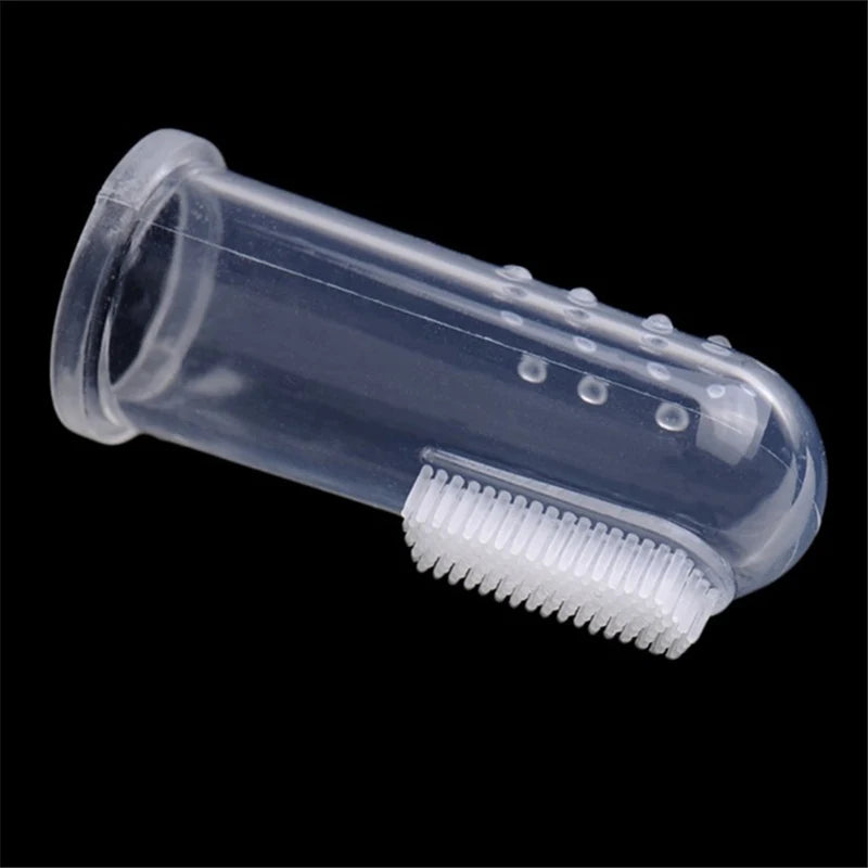 Cepillo de dientes de silicona para perros y gatos – Limpieza fácil y suave