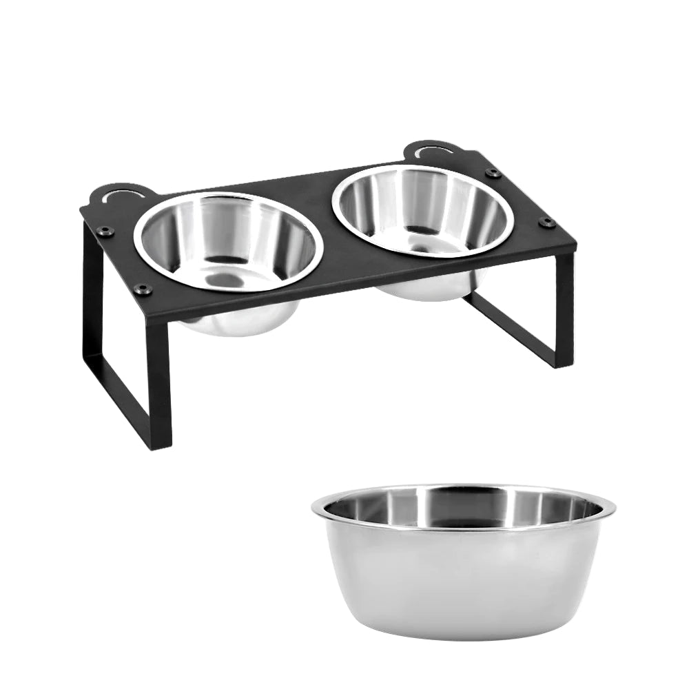 Comedero Doble Inclinable de Acero Inoxidable para Gatos y Perros – Ergonómico, Limpio y Moderno