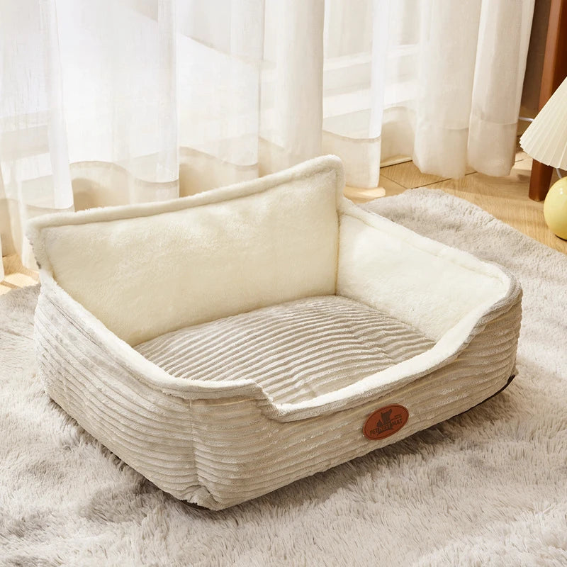 Gestepptes Cord-Schlafsofa für Hunde und Katzen