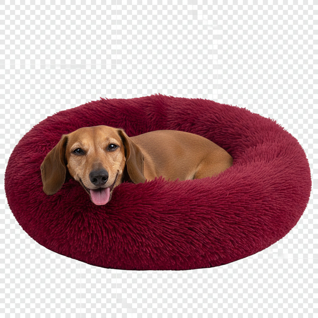 Orthopedic Donut Dog Bed - Calming Anti-Anxiety Pet Sofa Lounger, Washable for Small Large Dogs Cats, Comfortable Memory Mat