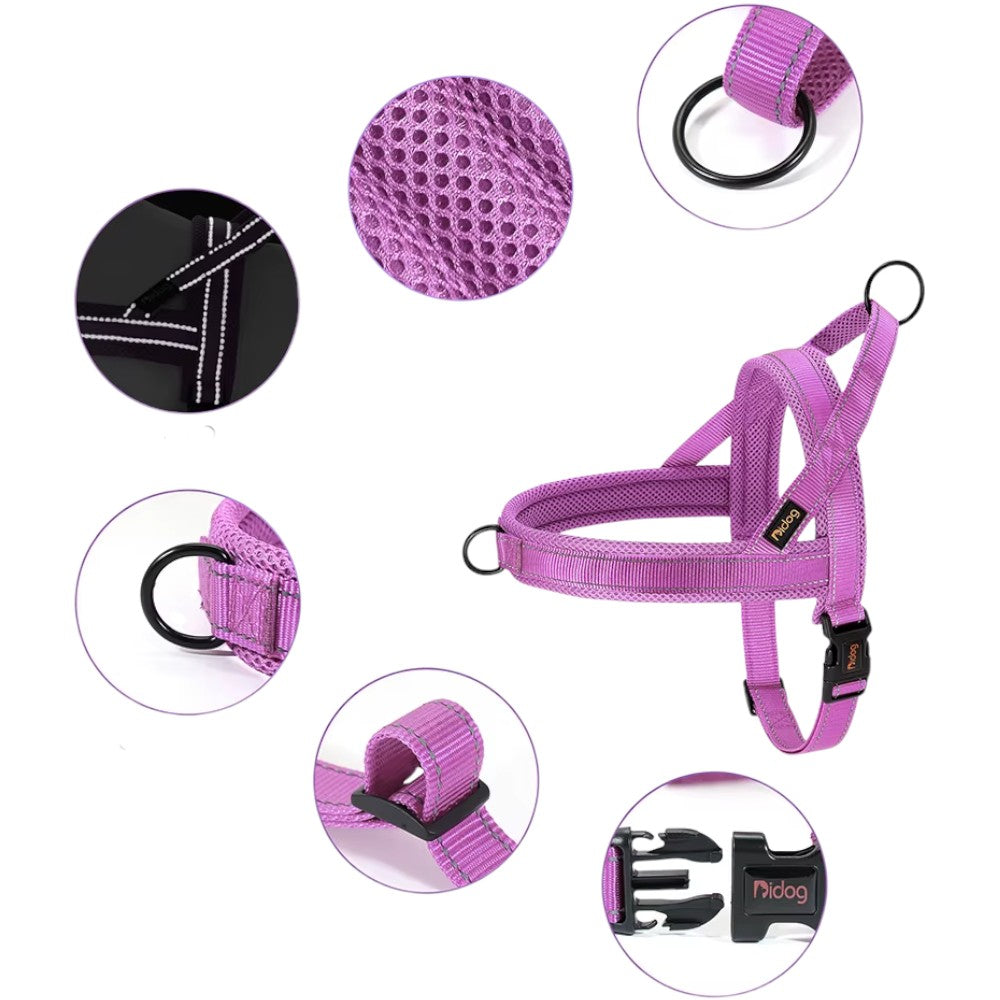 Arnés Antitirones Morado Reflectante para Perros